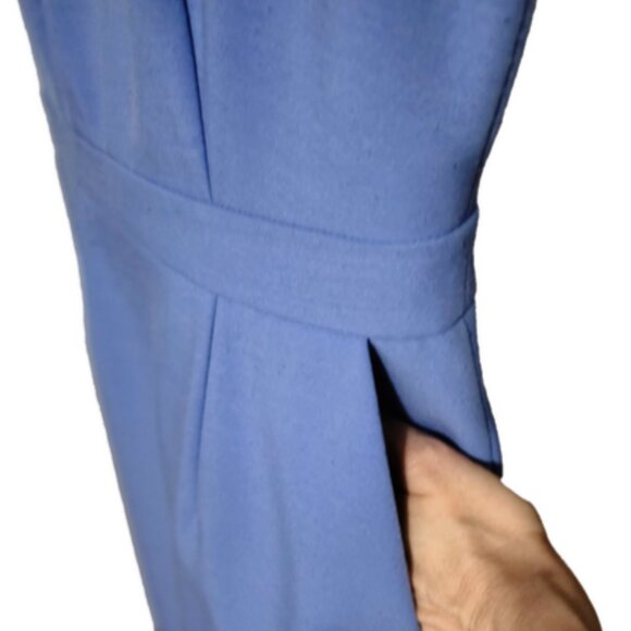 J. Crew Suiting Women's Split Neck Misty Powder Blue VNeck Sheath Dress Size 00 - Picture 3 of 7
